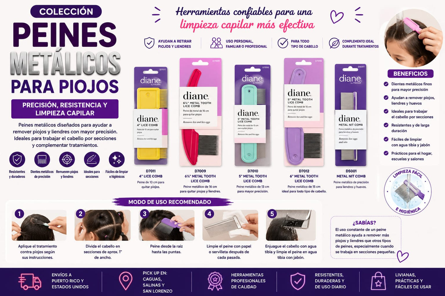 Peines Metálicos para Piojos