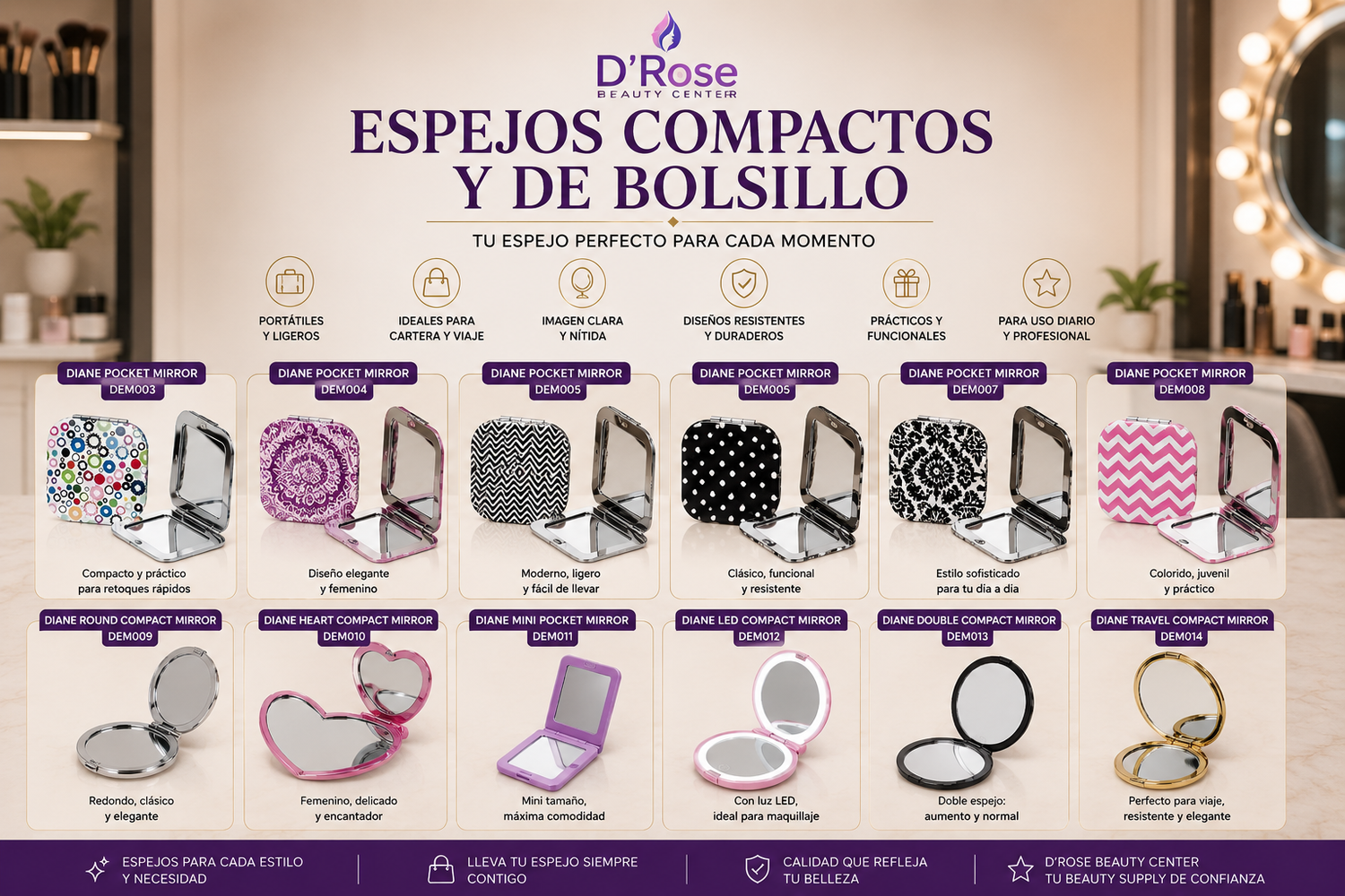 Espejos Compactos y de Bolsillo