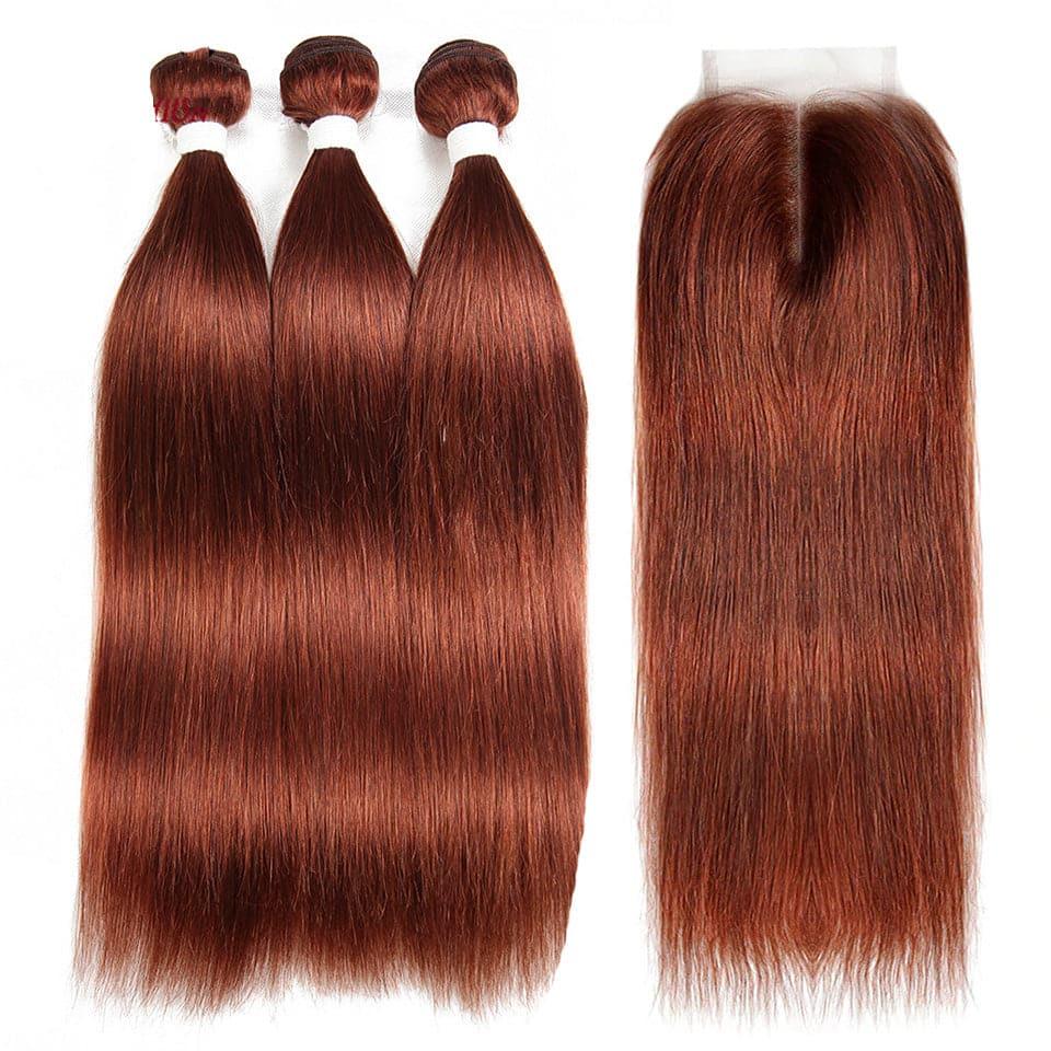 Extensiones Color #33 – Auburn Oscuro con Dimensión y Elegancia