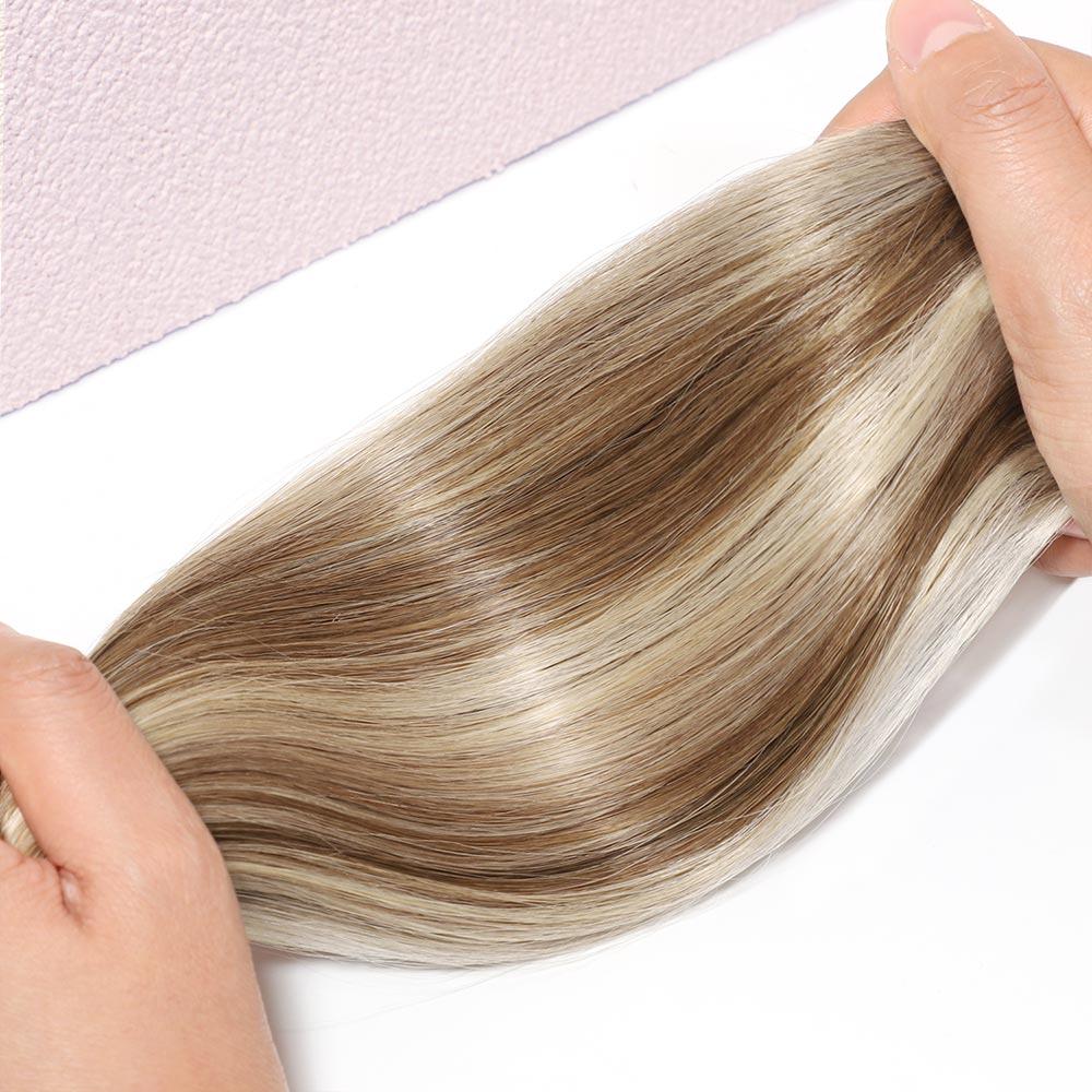Extensiones Color #F27/613 Rubio Dorado & Rubio Claro – Balayage Iluminado Glam