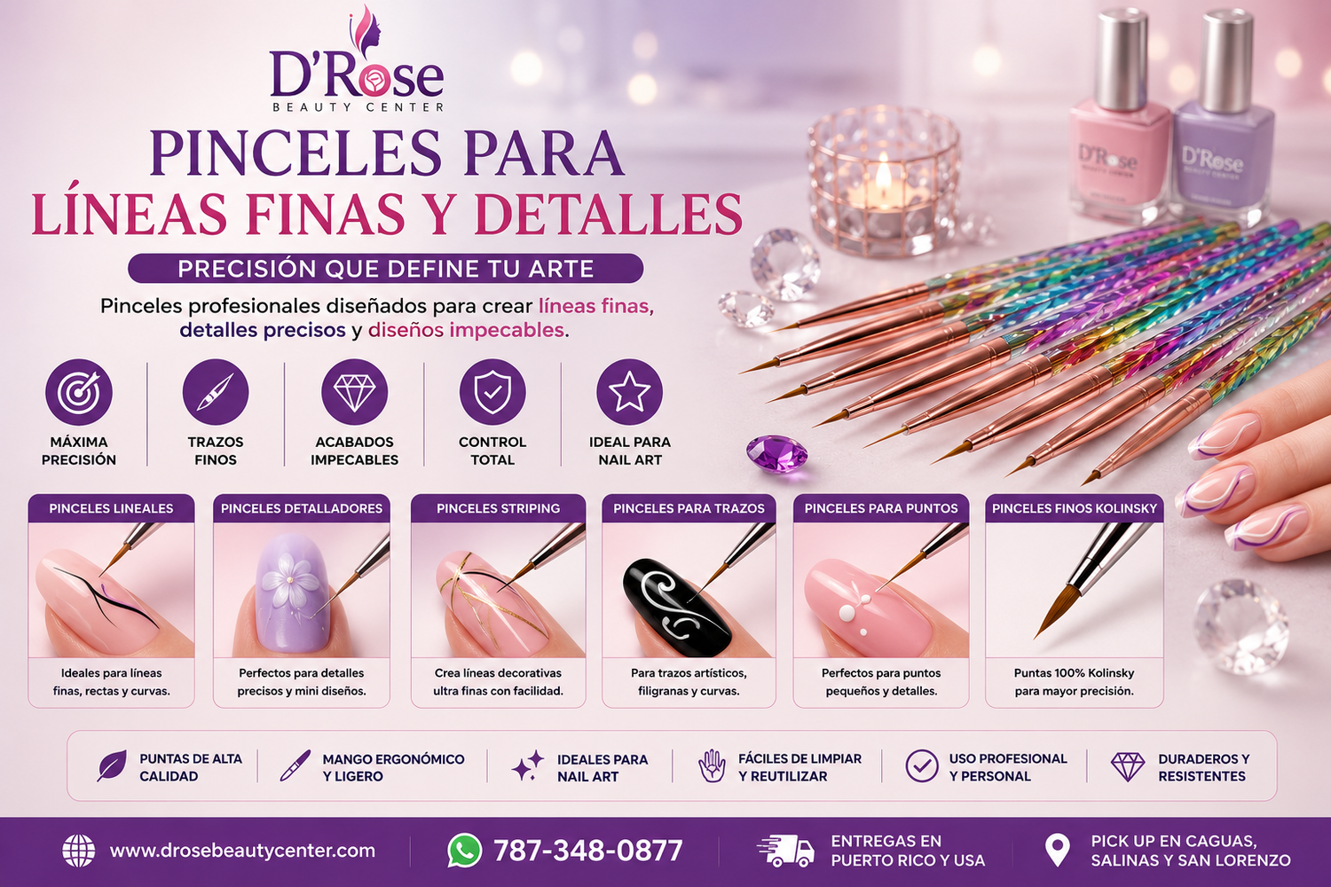 Pinceles Profesionales para Líneas Finas y Detalles (Liner Art)