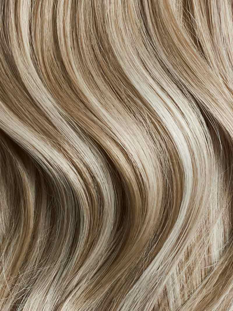Extensiones Color #F6/27 Mezcla Castaño Claro & Rubio Dorado – Balayage Natural