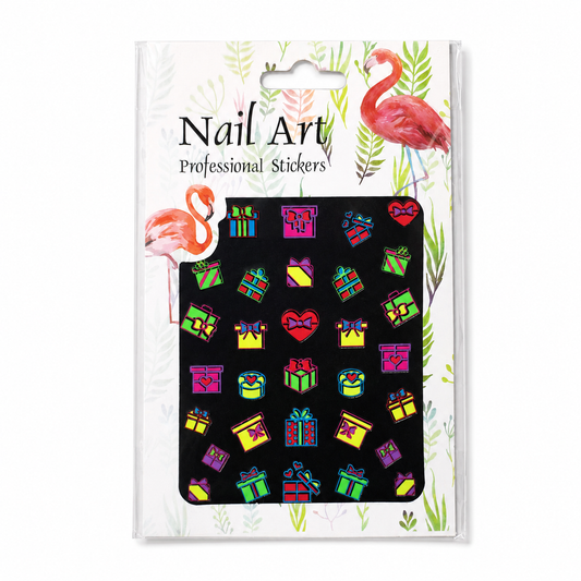 Nail Art Professional Stickers 3D de Regalos y Corazones Código 0004