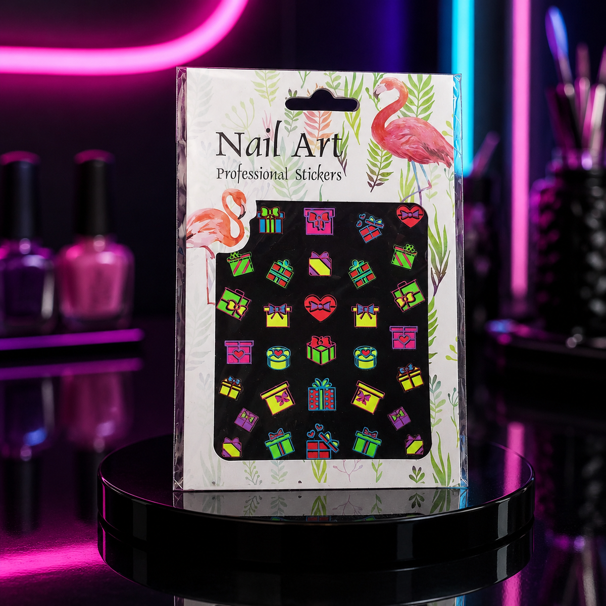 Nail Art Professional Stickers 3D de Regalos y Corazones Código 0004