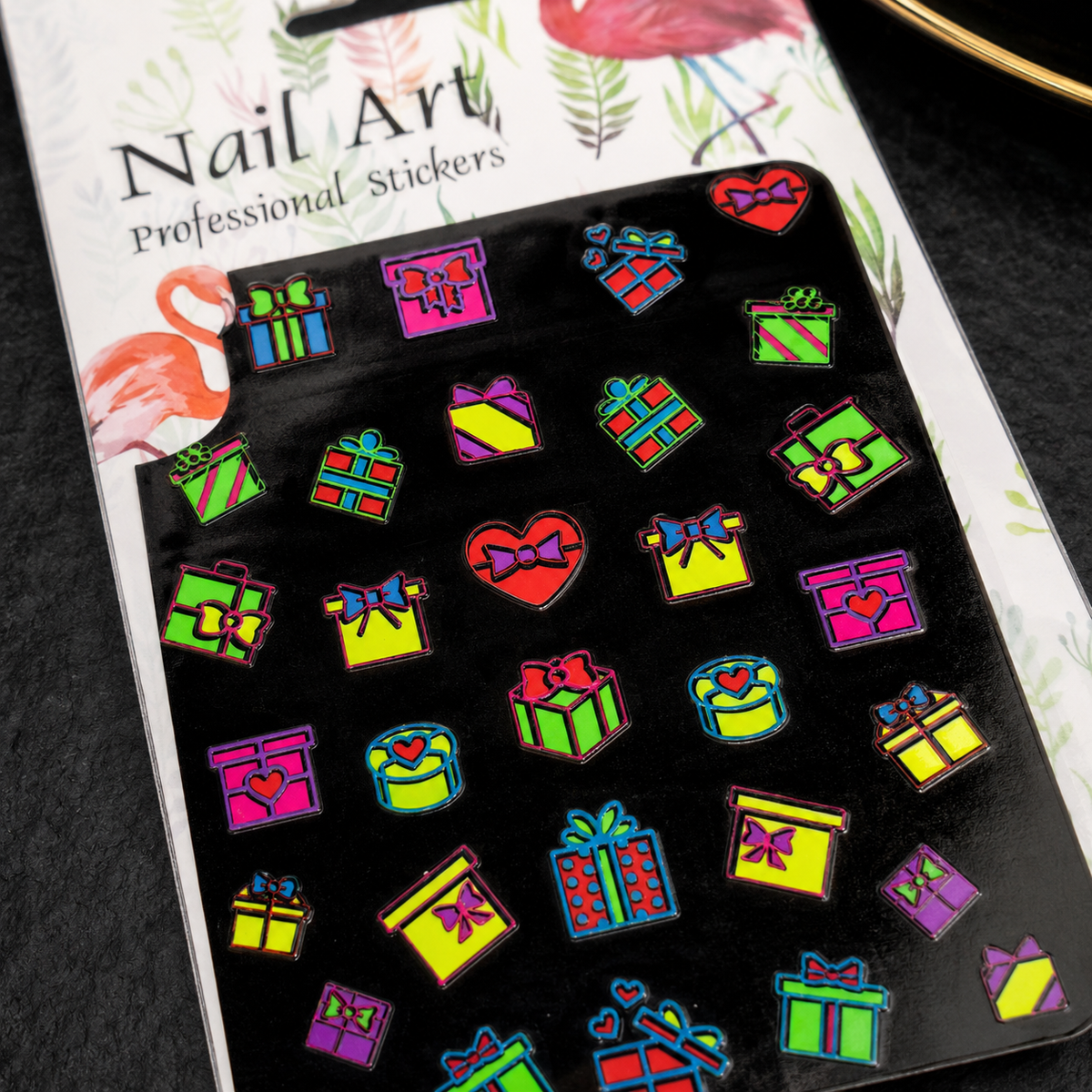 Nail Art Professional Stickers 3D de Regalos y Corazones Código 0004