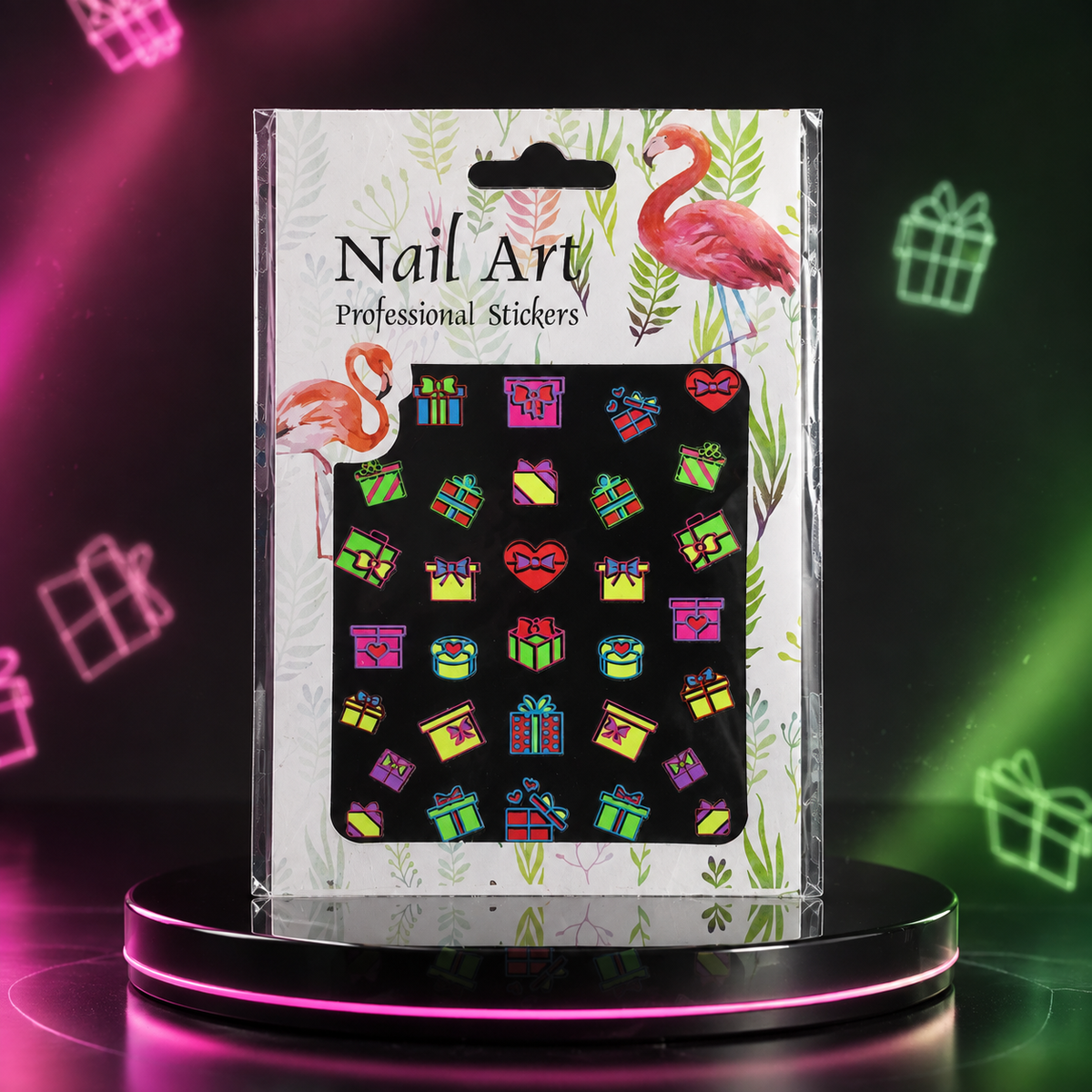 Nail Art Professional Stickers 3D de Regalos y Corazones Código 0004