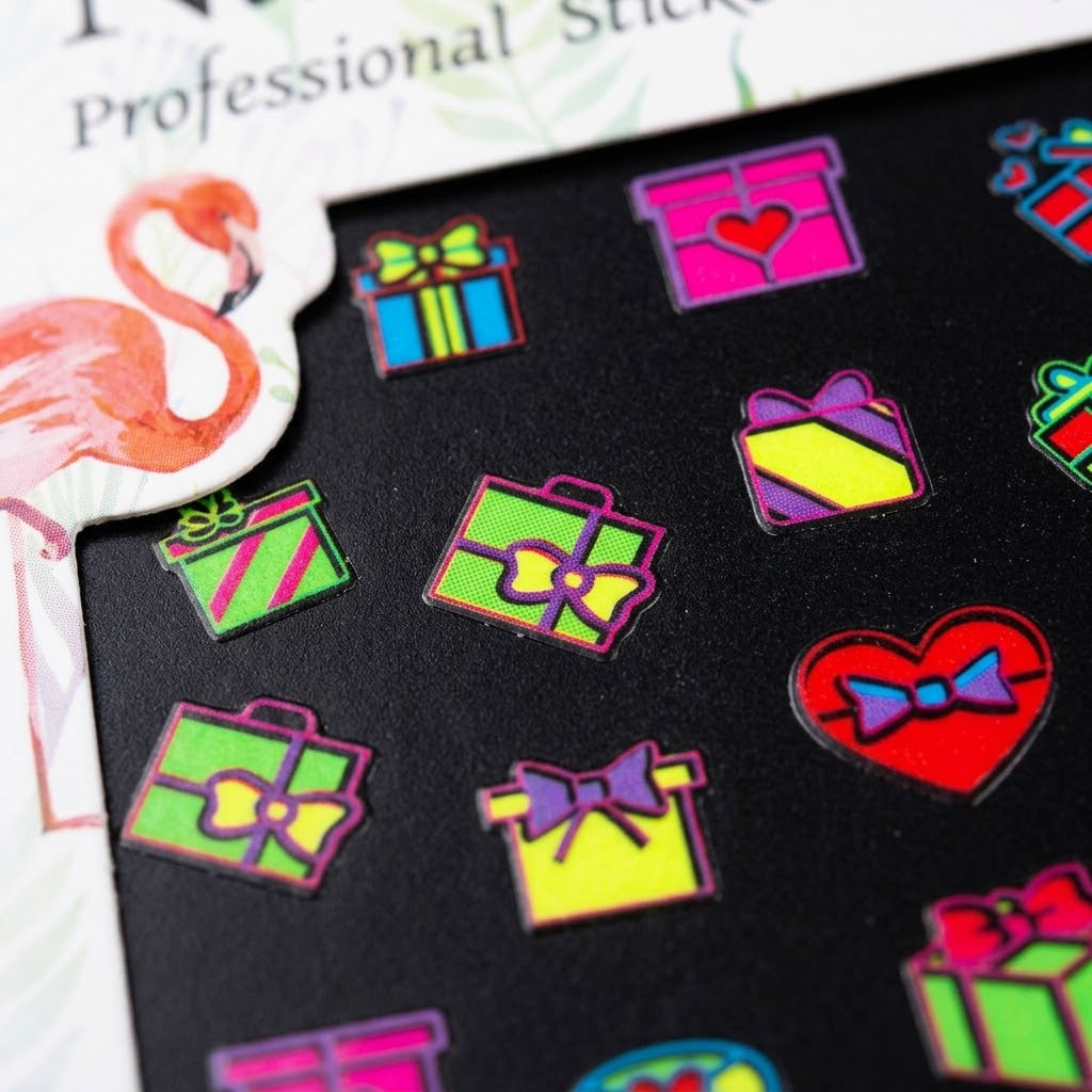 Nail Art Professional Stickers 3D de Regalos y Corazones Código 0004
