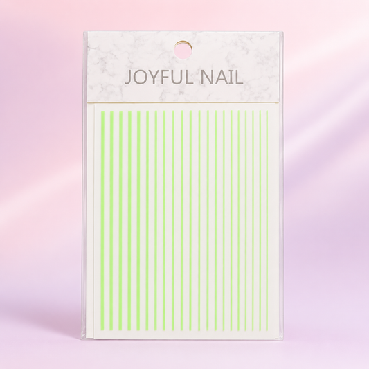 Joyful Nail Stickers de Líneas Verde Neón para Uñas 0005