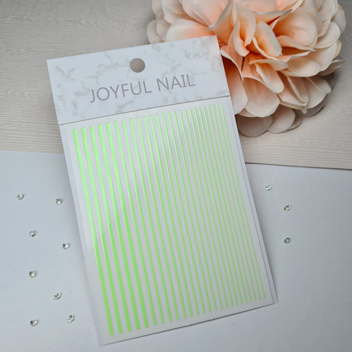 Joyful Nail Stickers de Líneas Verde Neón para Uñas 0005