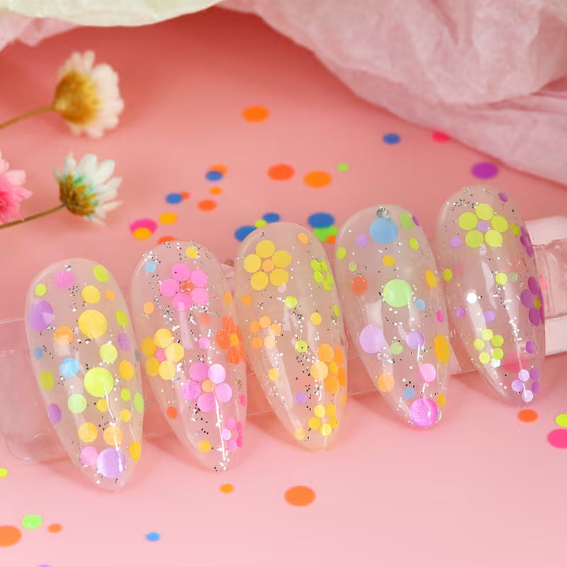 Confeti Fluorescente Multicolor para Uñas Nail Art NSB0070