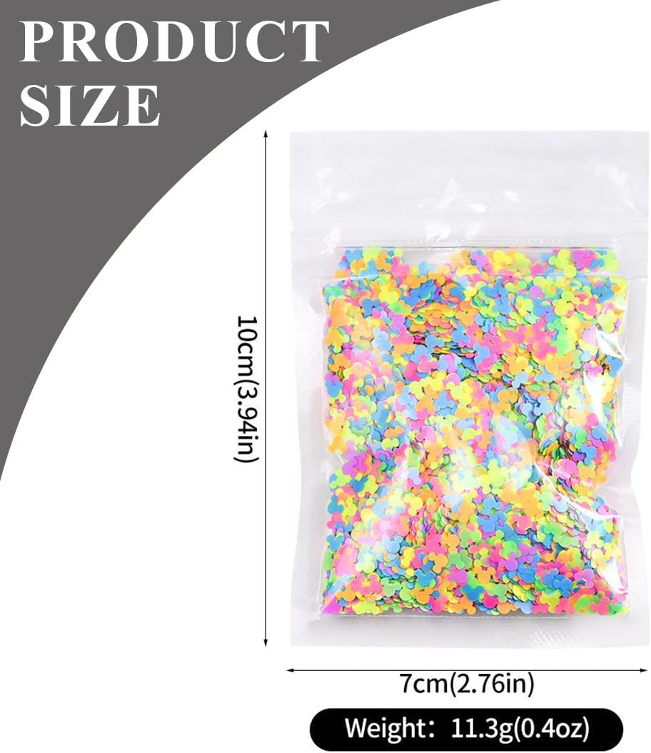 Confeti Fluorescente Multicolor para Uñas Tipo Ratón NSB0073
