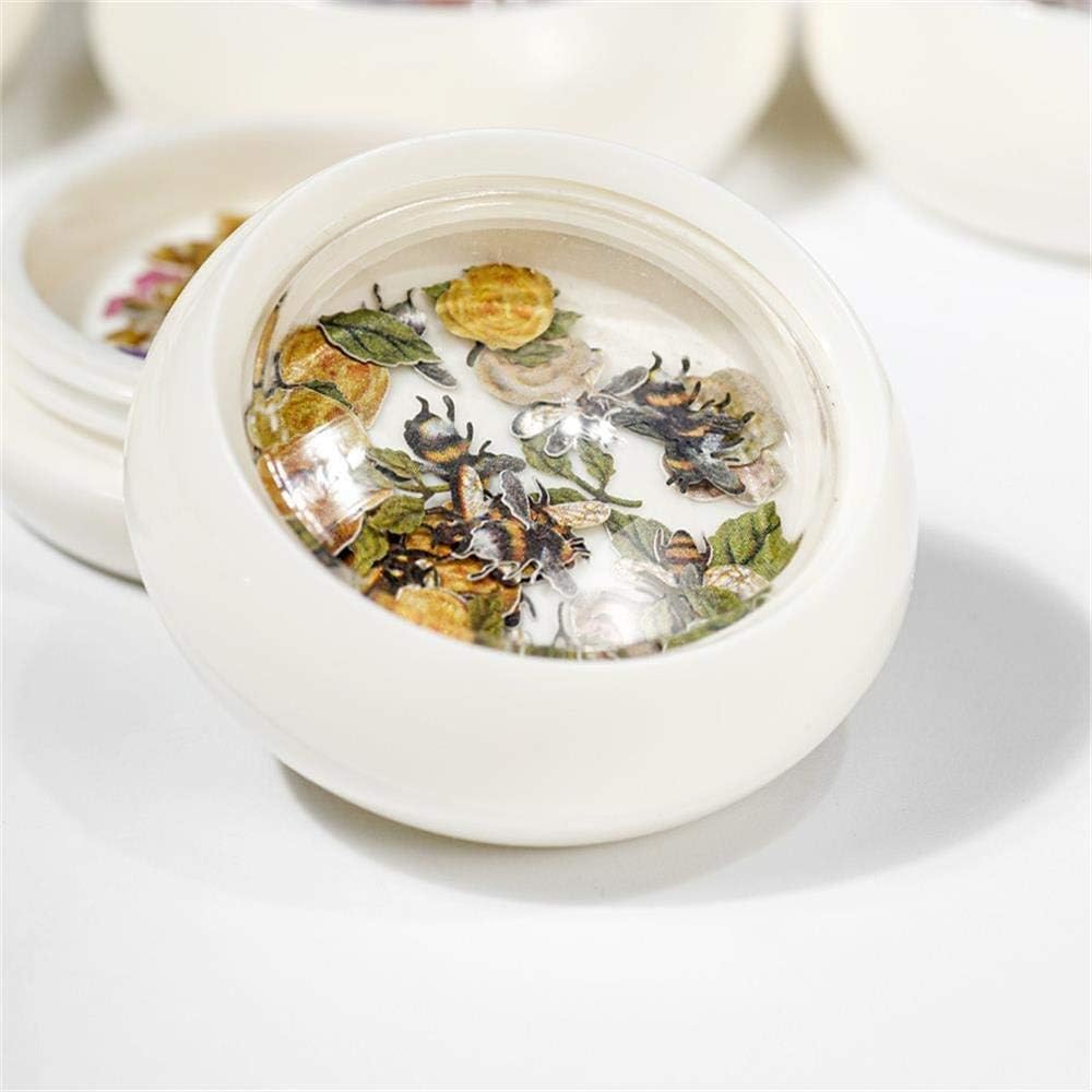 Spiral Confeti Floral con Abejas para Uñas 3D NSB0093