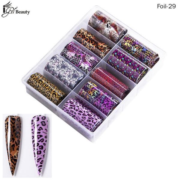 Spiral Nail Foil NSB0127 – Set de 10 Rollos Animal Print para Uñas