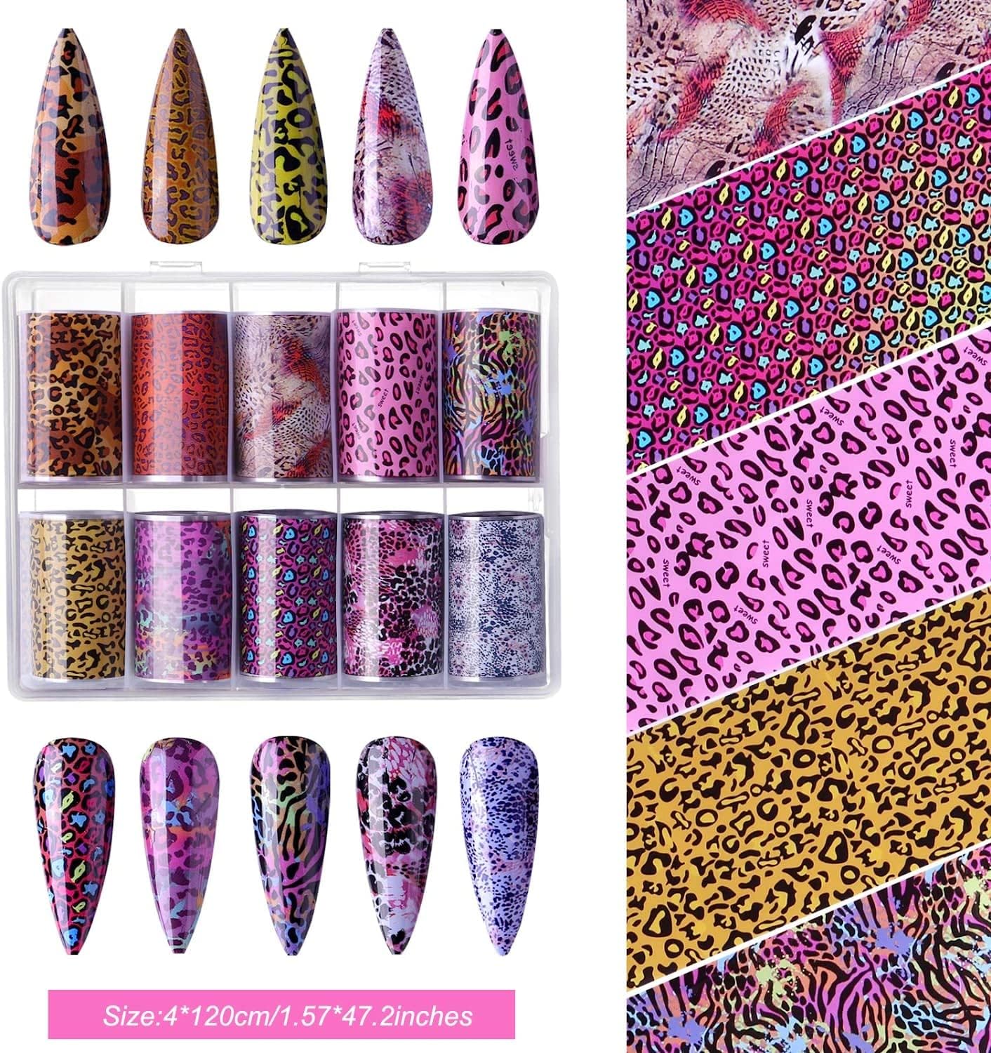 Spiral Nail Foil NSB0127 – Set de 10 Rollos Animal Print para Uñas