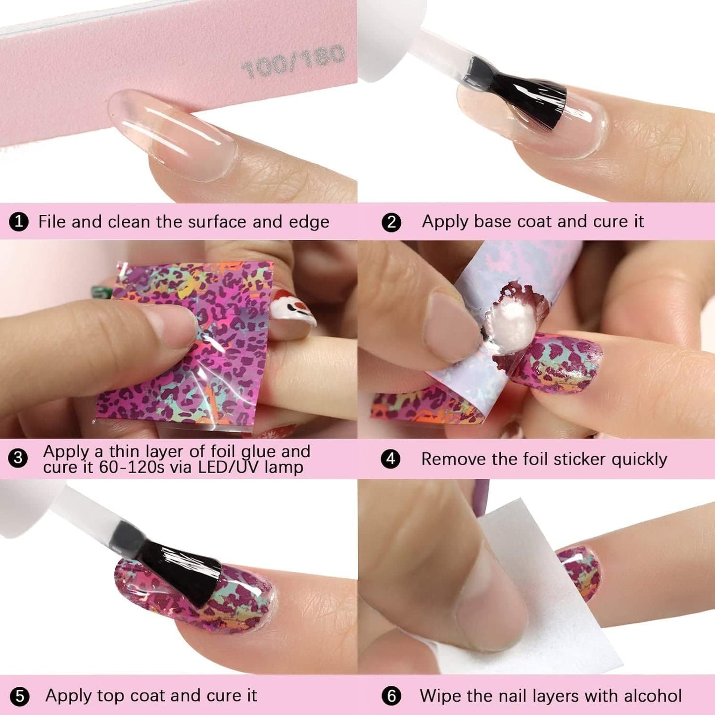 Spiral Nail Foil NSB0127 – Set de 10 Rollos Animal Print para Uñas