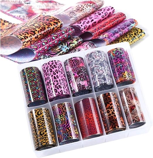 Spiral Nail Foil NSB0127 – Set de 10 Rollos Animal Print para Uñas