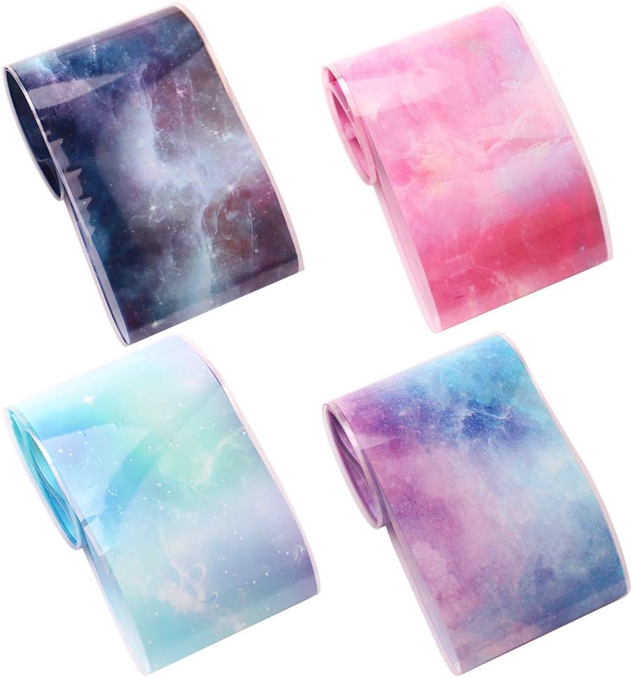 Spiral Nail Foil NSB0133 – Set de 10 Rollos Mármol, Galaxia y Acuarela