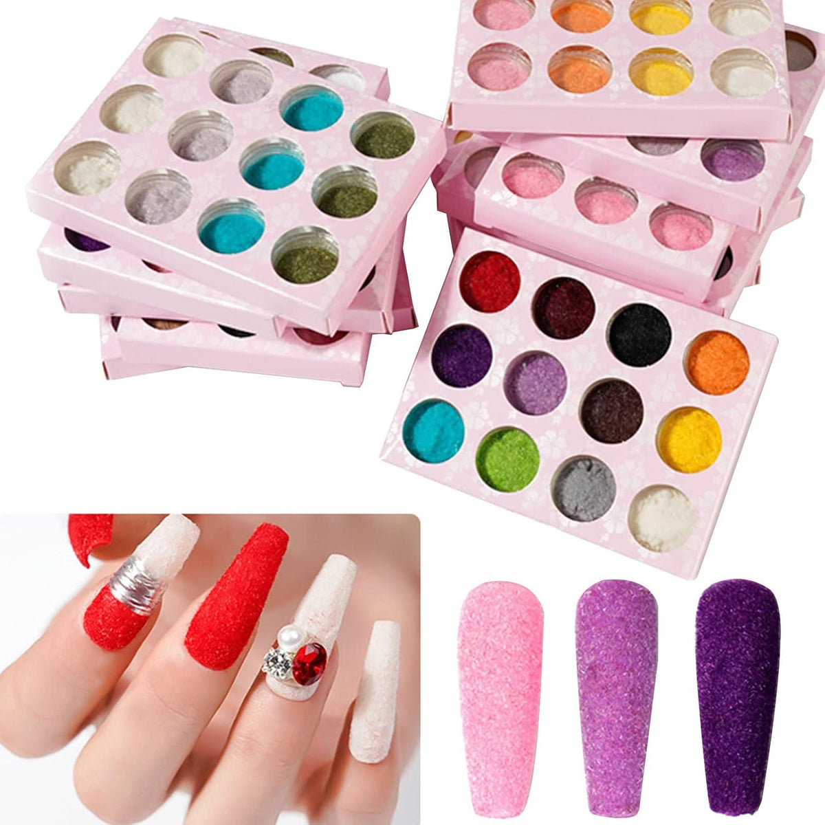 Spiral Glitter Nail 3D Art Kit 12 Piezas NSB0155