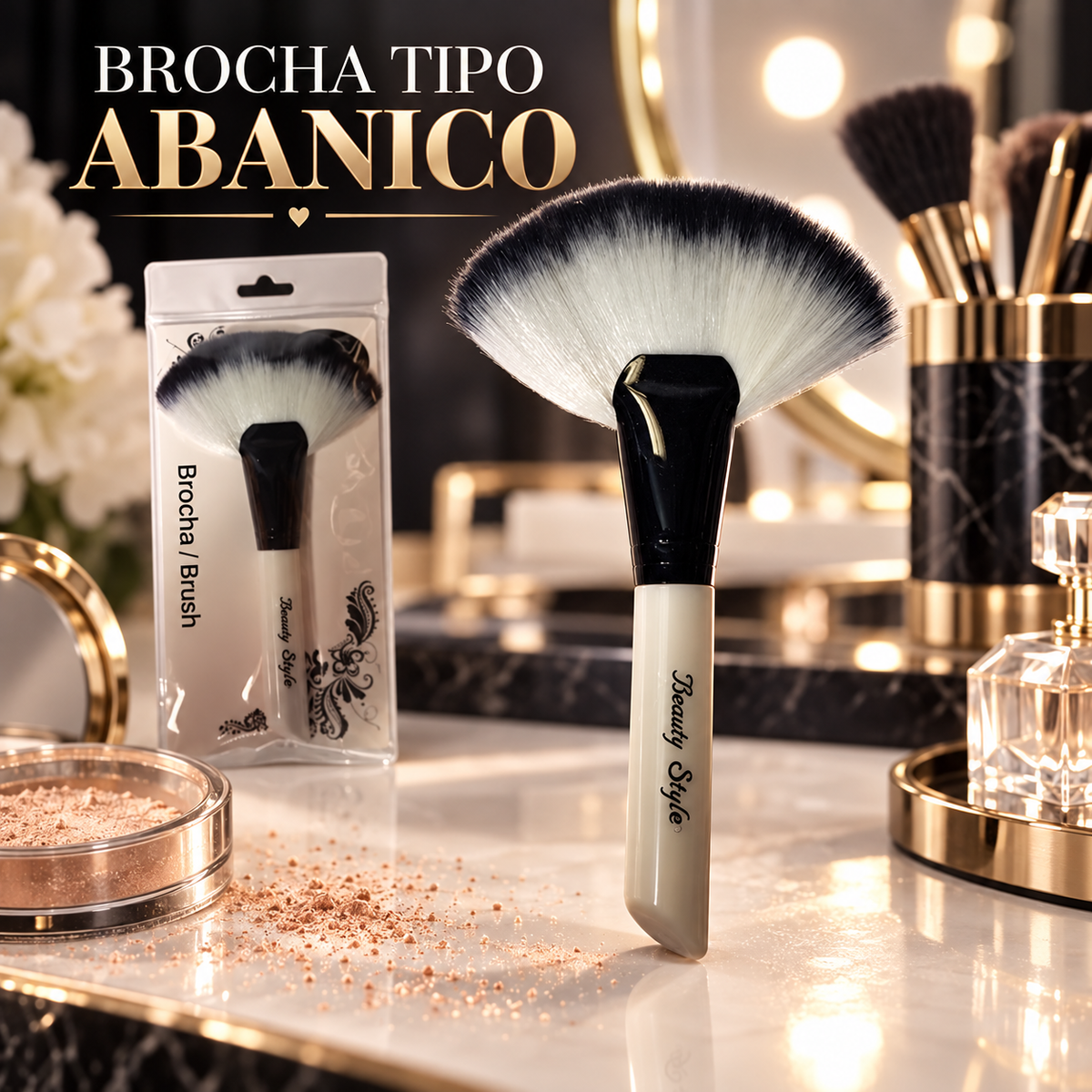 Beauty Style Brocha de Maquillaje Tipo Abanico 0156330