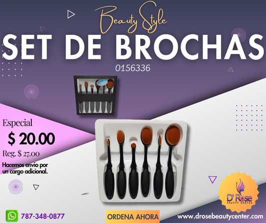 Beauty Style Set Deluxe 6 Brochas de Maquillaje 0156336
