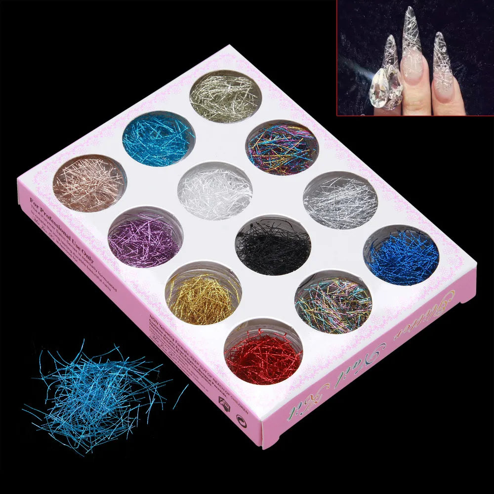 Spiral Pelo de Ángel Nail 3D Art Kit 12 Piezas NSB0156