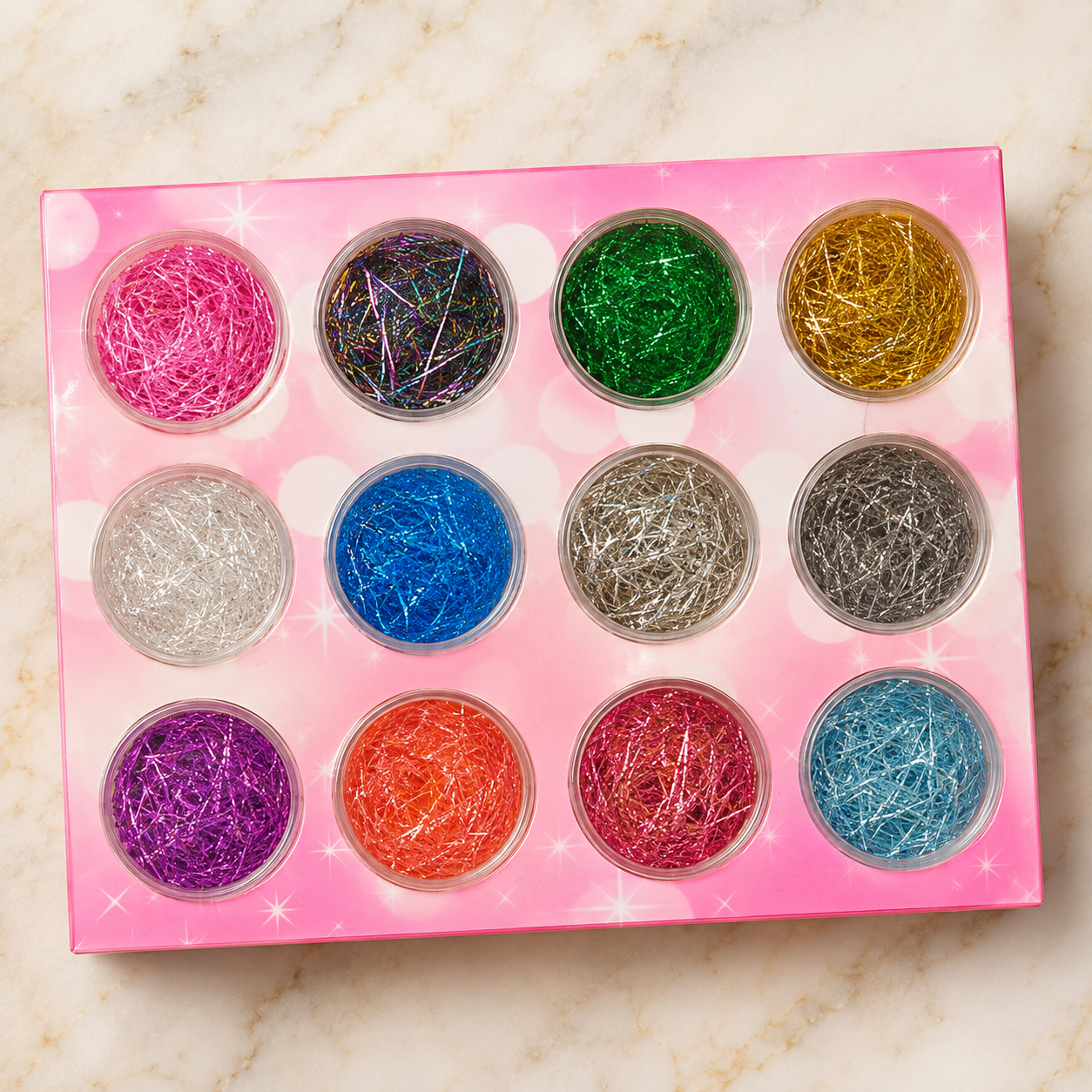 Spiral Glitter Holográfico para Uñas 12 Colores NSB0156