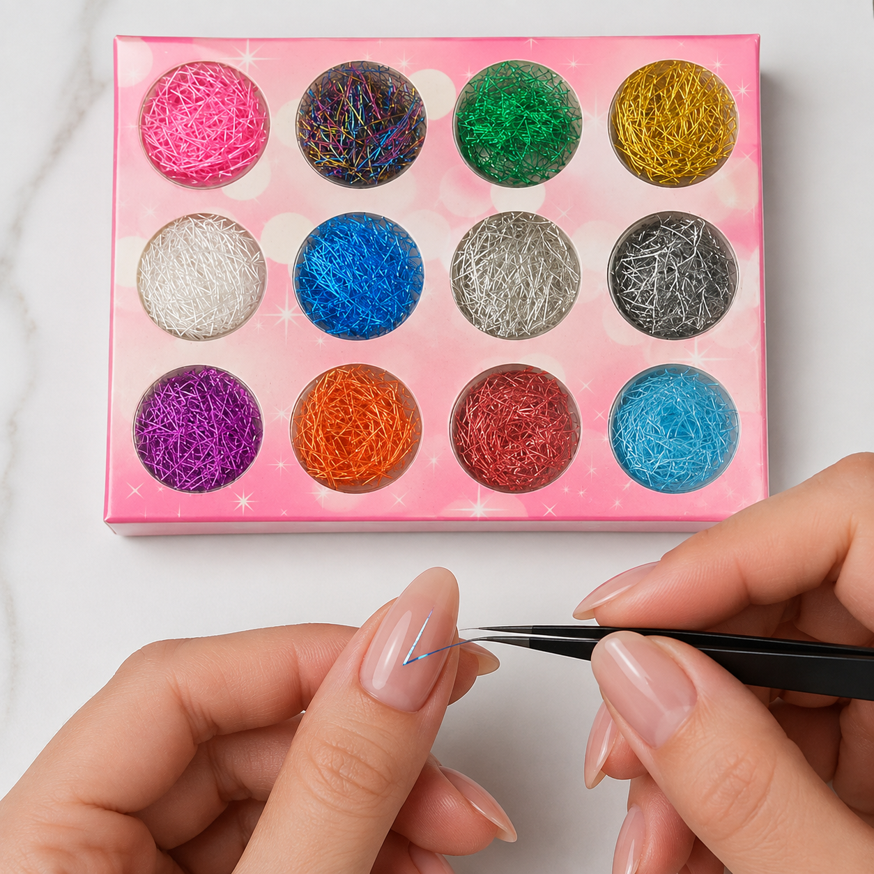 Spiral Glitter Holográfico para Uñas 12 Colores NSB0156
