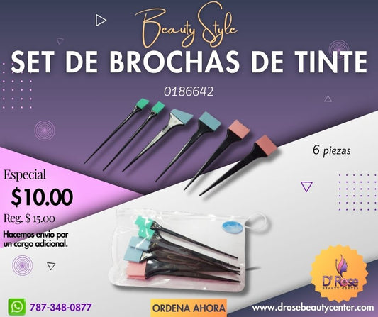 Beauty Style Set de Brochas de Silicone Para Aplicar Tinte 0186642