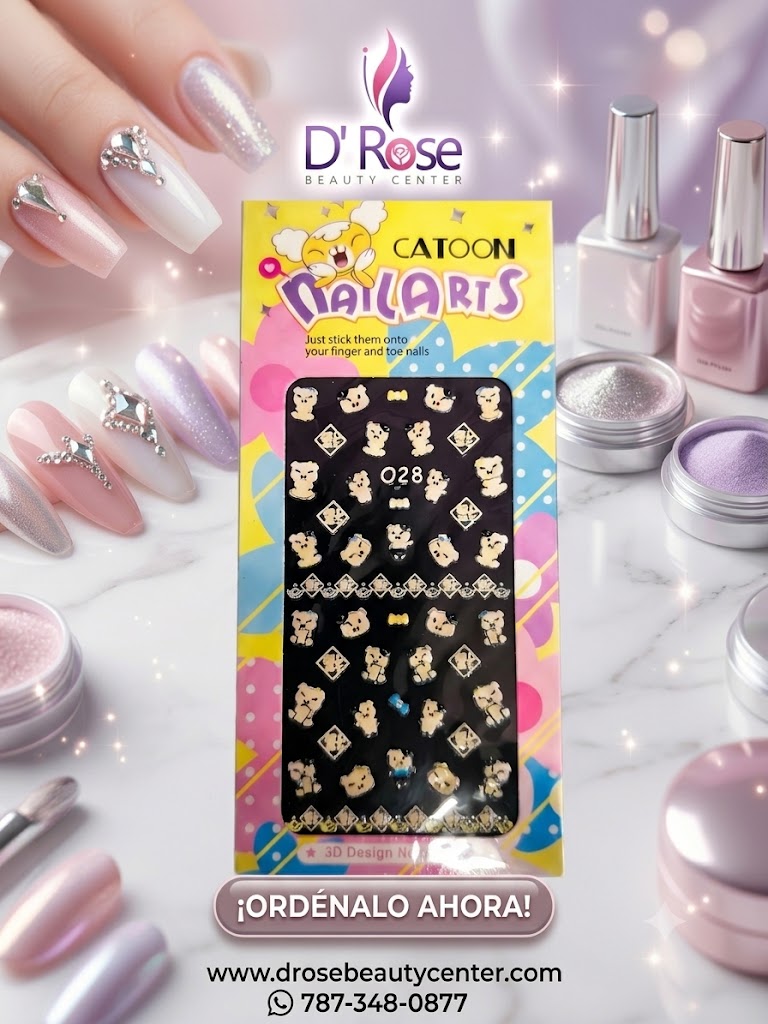 Catoon Nail Arts 3D Nail Stickers 028 – Animalitos, Lazos y Marcos Decorativos