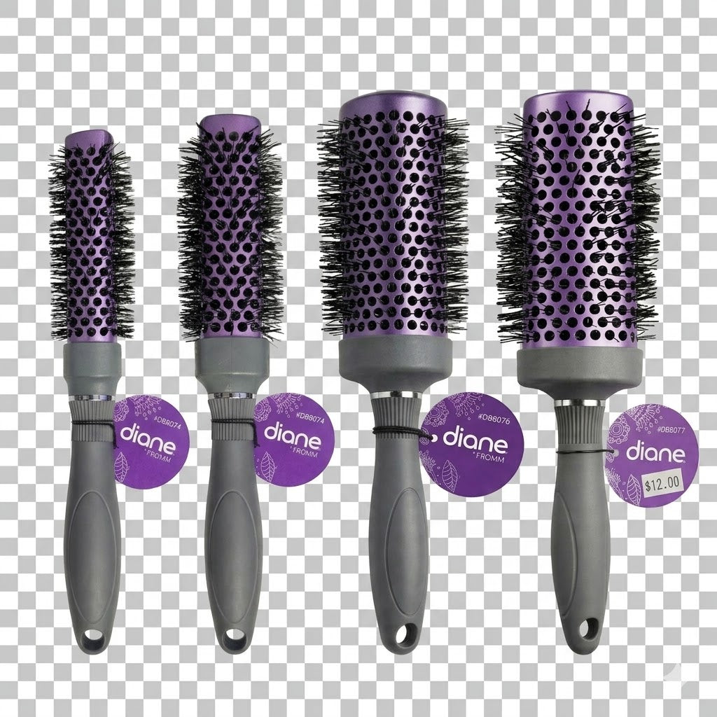 Diane Square Round Ceramic X Ionic Thermal Brush Kit 4 PZ DBB074–DBB077 para Blowouts con Volumen, Menos Frizz y Más Brillo