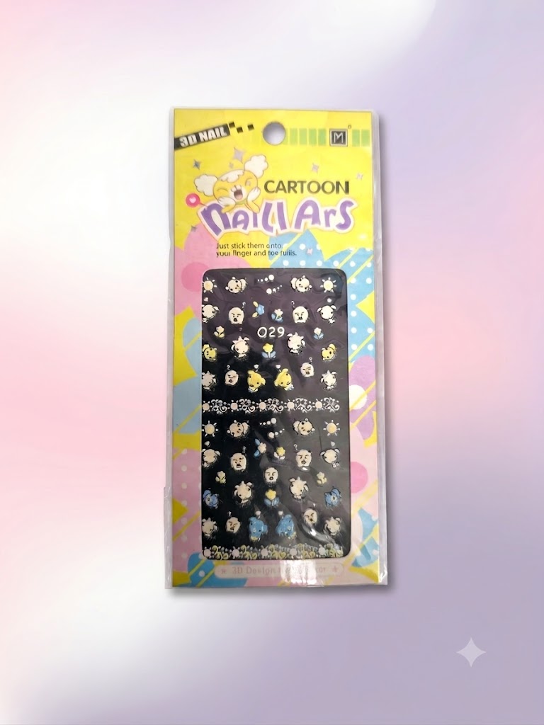 Catoon Nail Arts 3D Nail Stickers 029 – Animalitos, Flores y Bordes Decorativos