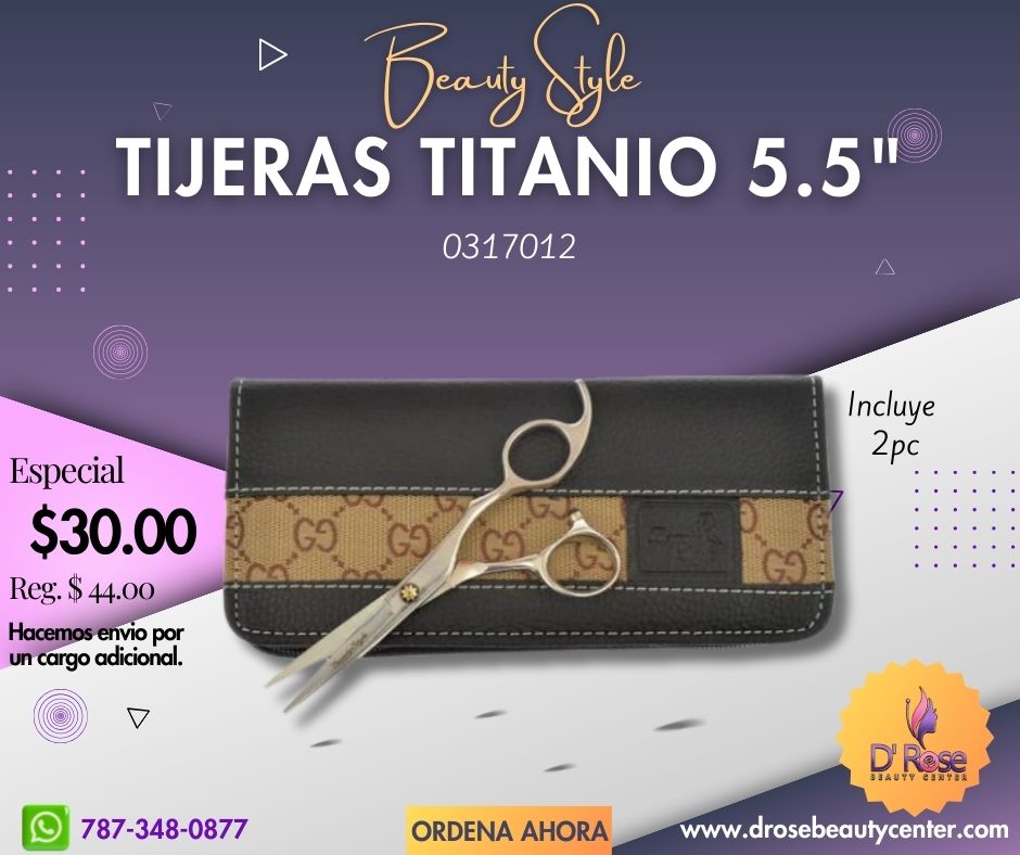 Beauty Style Tijeras de Recortar de Titanium 5.5" 0317012