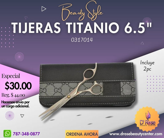 Beauty Style Tijeras de Recortar de Titanio 6.5" 0317014