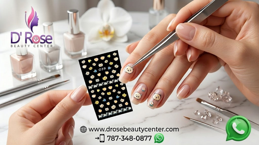 Catoon Nail Arts 3D Nail Stickers 039 – Animalitos y Detalles Multicolor