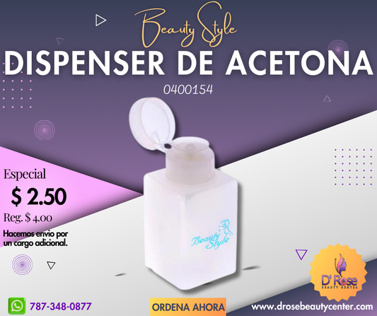 Beauty Style Dispenser de Acetona o Alcohol Cuadrado 0400154