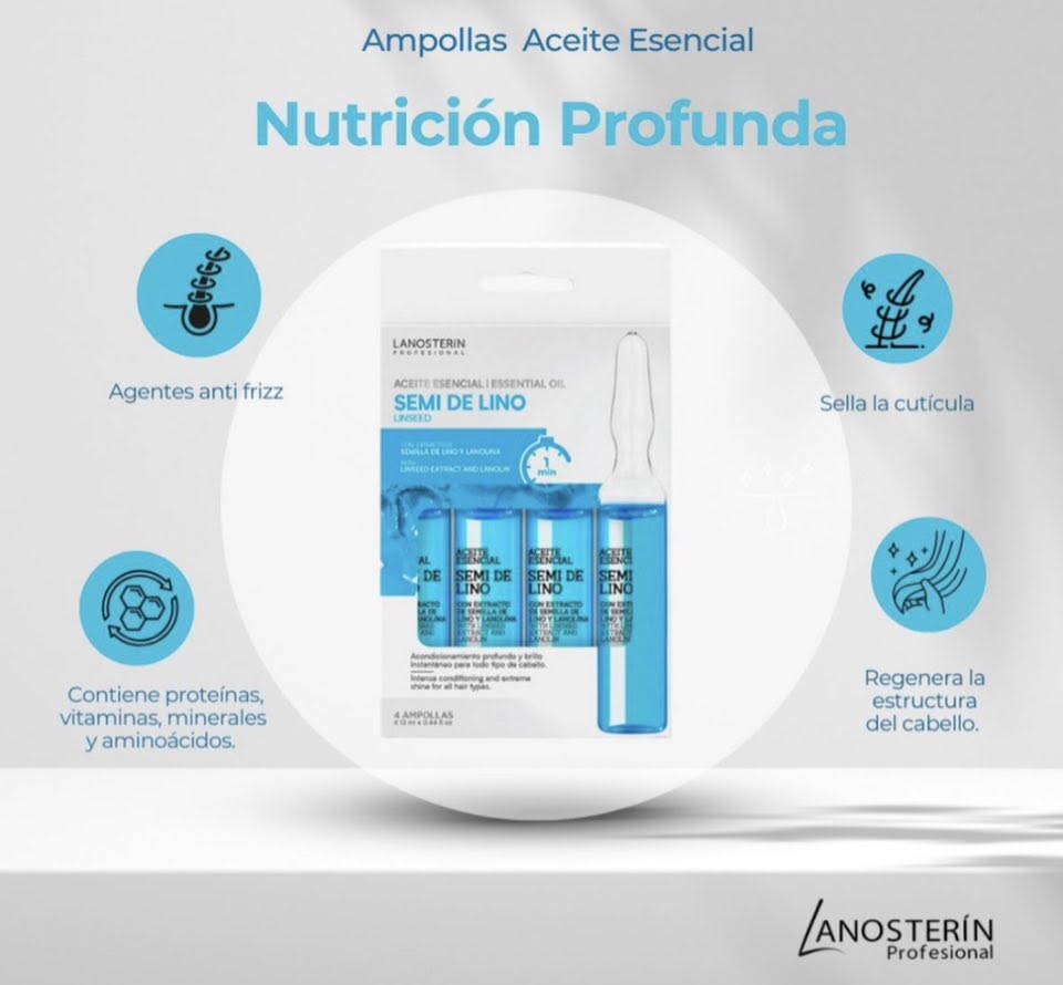 Lanosterín Profesional Ampolla Semi de Lino Aceite Esencial 0.44 oz 0520012