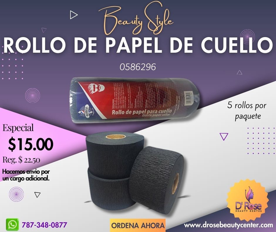 Beauty Style Rollo de Papel de Cuello Color Negro 0586296
