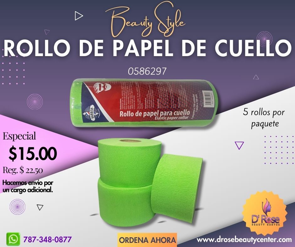 Beauty Style Rollo de Papel de Cuello Color Verde 0586297