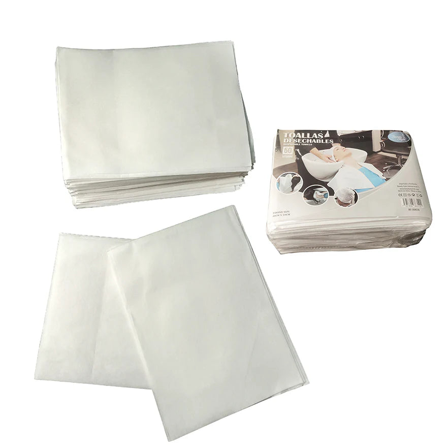 Beauty Style Toallas Blancas Desechables para Secar Cabello 50pz 0586310