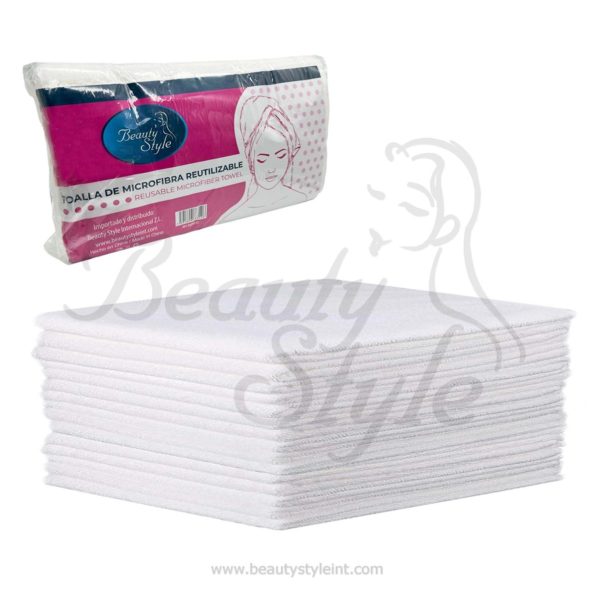 Beauty Style Toalla de Microfibra Color Blanca Pqt de 12 0586312