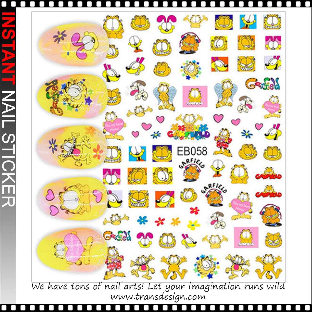 Nail Stickers 3D para Uñas Garfield 058