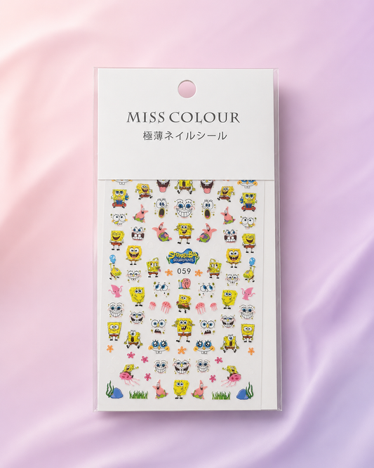 Miss Colour Nail Stickers para Uñas Bob Esponja 059