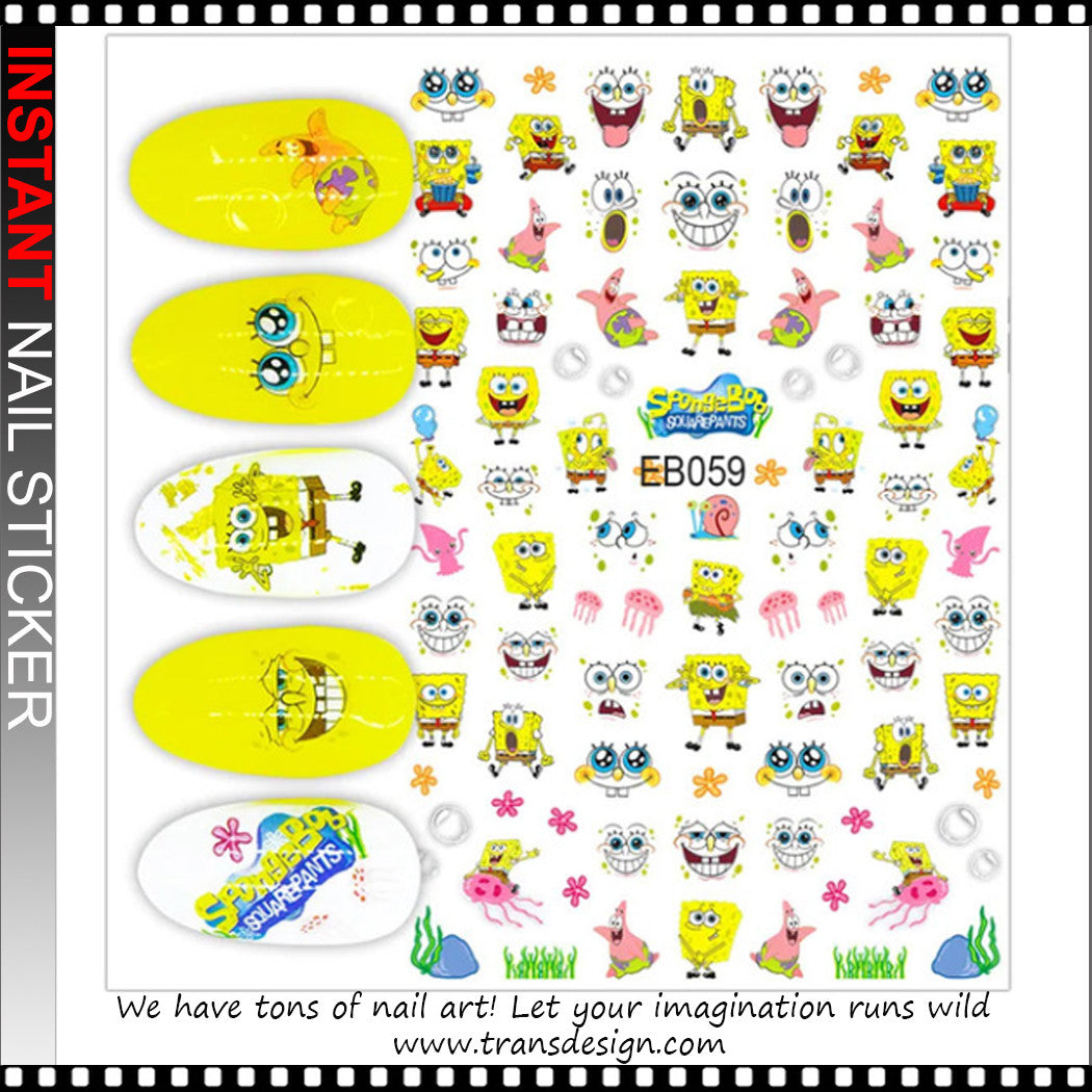 Miss Colour Nail Stickers para Uñas Bob Esponja 059