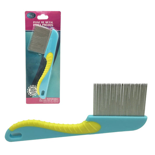 Beauty Style Peinilla de Piojos o Liendres en Metal con Mango 0618507