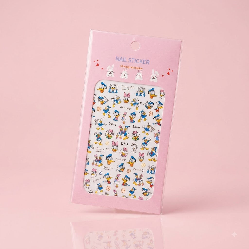 Nail Sticker 3D 063 – Diseños Multicolores de Personajes