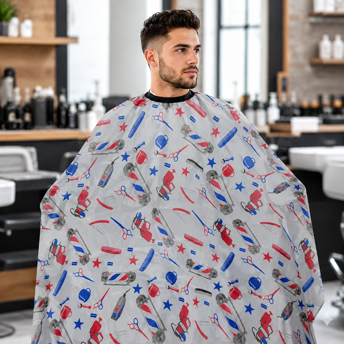 Capa de Corte para Barbero Beauty Style Estampada 0717115