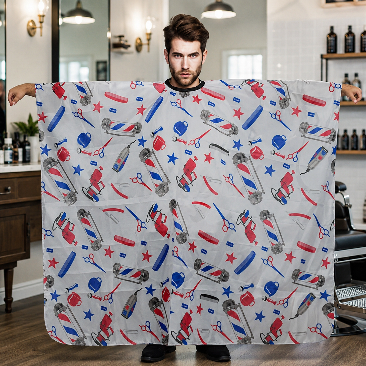 Capa de Corte para Barbero Beauty Style Estampada 0717115