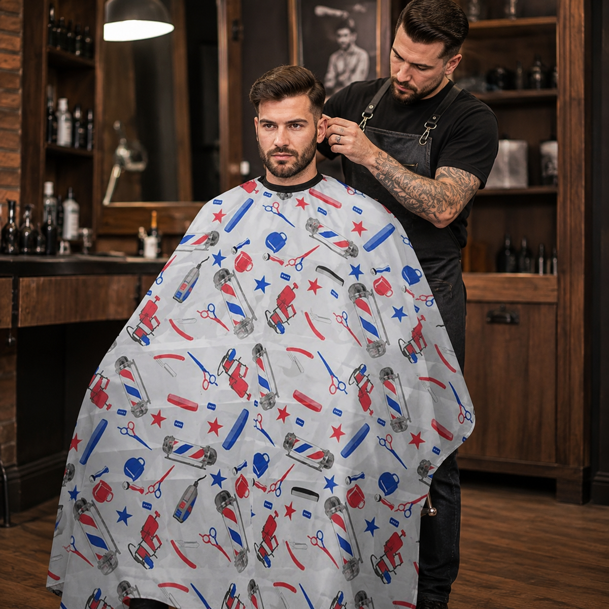 Capa de Corte para Barbero Beauty Style Estampada 0717115