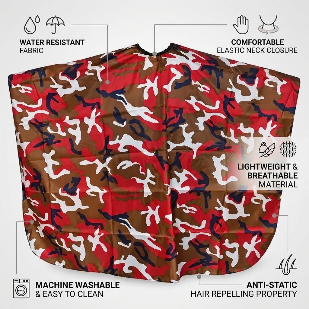 Beauty Style Capa de Corte Camuflaje Rojo – 0717135