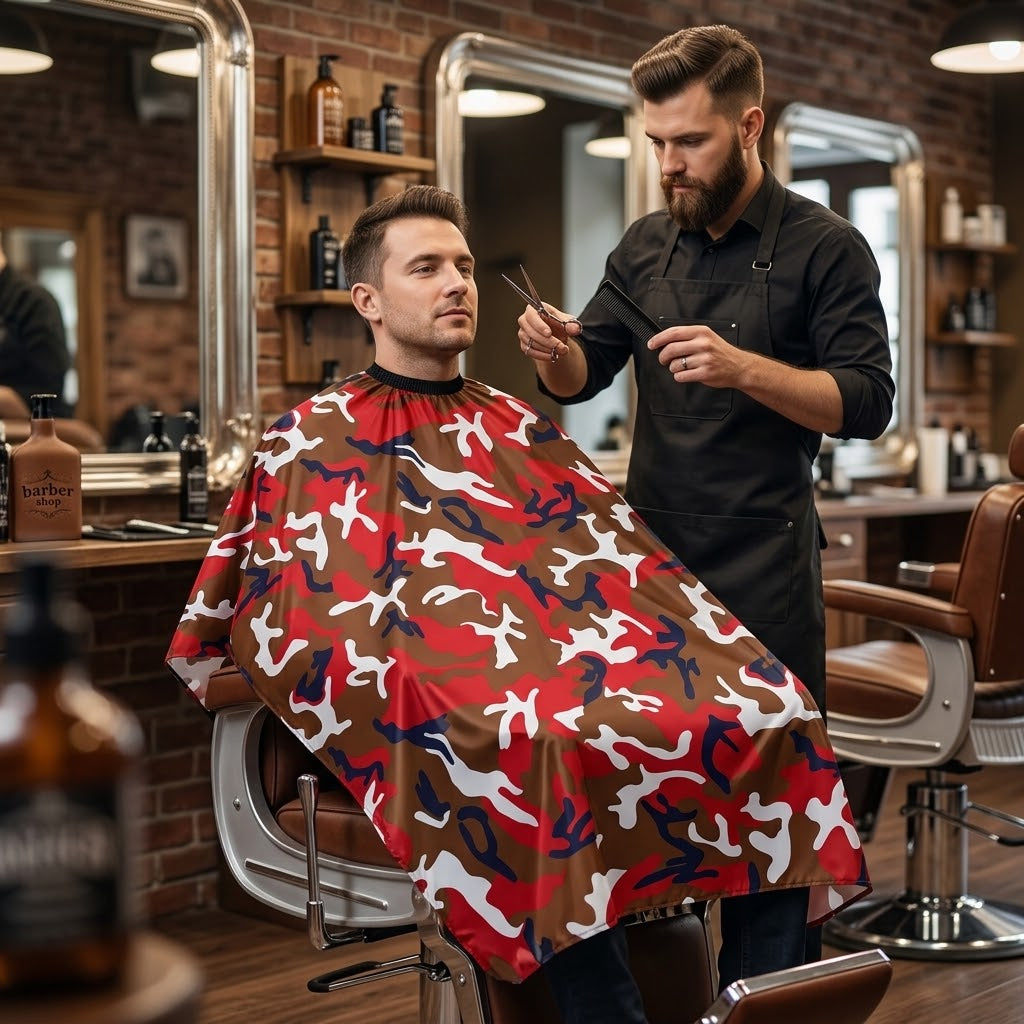 Beauty Style Capa de Corte Camuflaje Rojo – 0717135